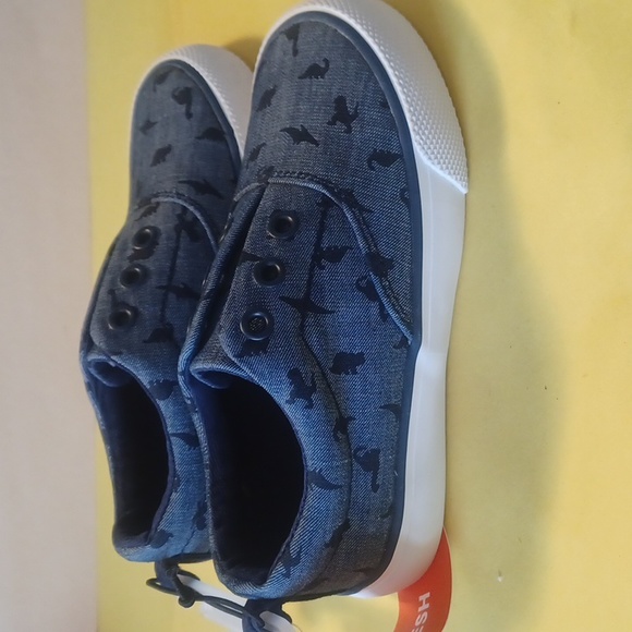 JOE Fresh Boy's Navy Blue Laceless Canvas Sneakers Size 9 - Picture 2 of 4